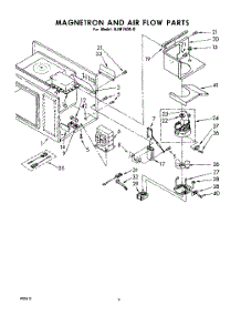 04 - Magnetron And Air Flow parts for Whirlpool Microwave RJM74000 from AppliancePartsPros.com
