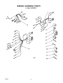 06 - Wiring Harness parts for Whirlpool Microwave RJM74000 from AppliancePartsPros.com