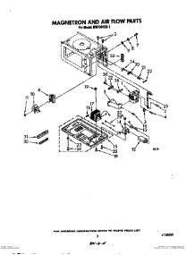 03 - Magnetron And Air Flow parts for Whirlpool Microwave MW1501XS1 from AppliancePartsPros.com