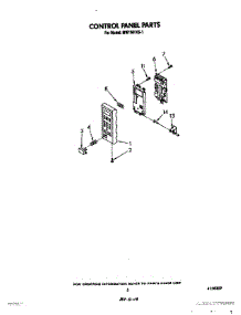 05 - Control Panel parts for Whirlpool Microwave MW1501XS1 from AppliancePartsPros.com
