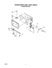 04 - Oven Door And Latch parts for Whirlpool Microwave MS1040XYQ0 from AppliancePartsPros.com