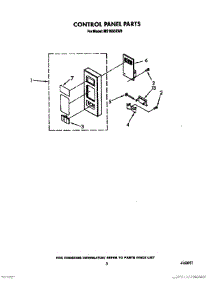 05 - Control Panel parts for Whirlpool Microwave MS1650XW0 from AppliancePartsPros.com