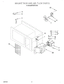 02 - Magnetron And Airflow, Literature parts for Whirlpool Microwave MT2070XAB0 from AppliancePartsPros.com