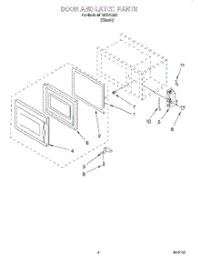 03 - Door And Latch parts for Whirlpool Microwave MT2070XAB0 from AppliancePartsPros.com