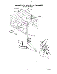 03 - Magnetron And Air Flow parts for Whirlpool Microwave MT9160XYQ1 from AppliancePartsPros.com