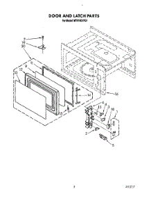 05 - Door And Latch parts for Whirlpool Microwave MT9160XYQ1 from AppliancePartsPros.com