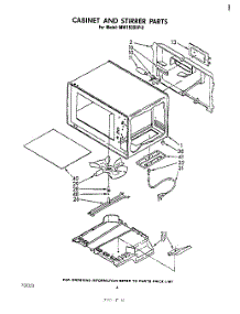 03 - Cabinet And Stirrer parts for Whirlpool Microwave MW1500XP0 from AppliancePartsPros.com