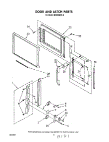 05 - Door And Latch parts for Whirlpool Microwave MW840EXR0 from AppliancePartsPros.com