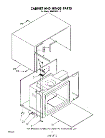 04 - Cabinet And Hinge parts for Whirlpool Microwave MW8300XL0 from AppliancePartsPros.com