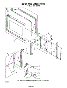 05 - Door And Latch parts for Whirlpool Microwave MW8450XP0 from AppliancePartsPros.com