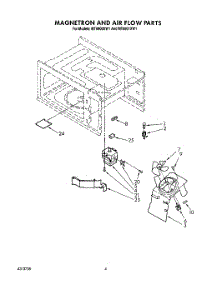 03 - Magnetron And Air Flow parts for Whirlpool Microwave MT6901XW1 from AppliancePartsPros.com