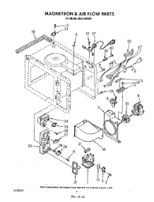 04 - Magnetron And Air Flow parts for Whirlpool Microwave MS2100XW0 from AppliancePartsPros.com