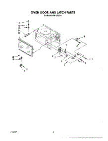 04 - Oven Door And Latch parts for Whirlpool Microwave MW1200XS1 from AppliancePartsPros.com