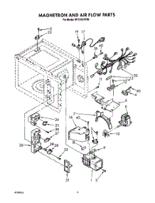 04 - Magnetron And Air Flow, Lit / Optional parts for Whirlpool Microwave MT2100XYR0 from AppliancePartsPros.com