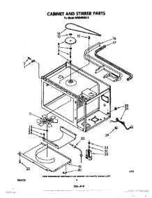 03 - Cabinet And Stirrer parts for Whirlpool Microwave MW8400XS0 from AppliancePartsPros.com