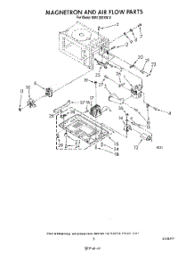 03 - Magnetron And Air Flow parts for Whirlpool Microwave MW1200XW0 from AppliancePartsPros.com