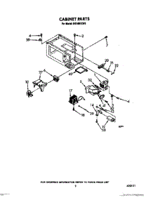 03 - Cabinet parts for Whirlpool Microwave MS1651XW1 from AppliancePartsPros.com