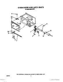 04 - Oven Door And Latch parts for Whirlpool Microwave MS1651XW1 from AppliancePartsPros.com