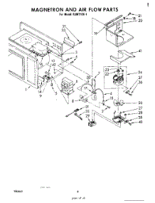 04 - Magnetron And Air Flow parts for Whirlpool Microwave RJM71001 from AppliancePartsPros.com