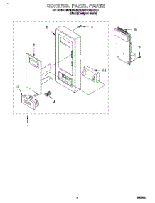 04 - Control Panel parts for Whirlpool Microwave MS3080XBB0 from AppliancePartsPros.com
