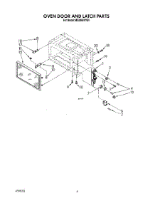 03 - Oven Door And Latch parts for Whirlpool Microwave MS3080XYQ0 from AppliancePartsPros.com