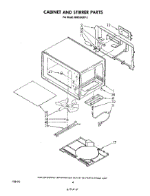 03 - Cabinet And Stirrer parts for Whirlpool Microwave MW3500XP3 from AppliancePartsPros.com