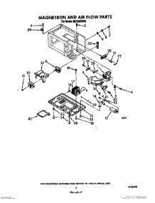 03 - Magnetron And Air Flow parts for Whirlpool Microwave MS1600XW0 from AppliancePartsPros.com