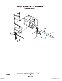 04 - Oven Door And Latch parts for Whirlpool Microwave MS1600XW0 from AppliancePartsPros.com