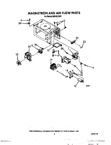 03 - Magnetron And Air Flow parts for Whirlpool Microwave MS1451XW1 from AppliancePartsPros.com