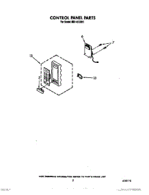 05 - Control Panel parts for Whirlpool Microwave MS1451XW1 from AppliancePartsPros.com