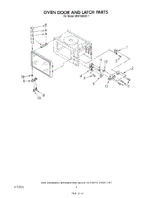 04 - Oven Door And Latch parts for Whirlpool Microwave MW1500XS1 from AppliancePartsPros.com