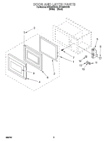 03 - Door And Latch parts for Whirlpool Microwave MT3090XBB0 from AppliancePartsPros.com
