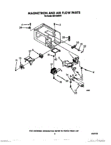 03 - Magnetron And Air Flow parts for Whirlpool Microwave MS1650XW1 from AppliancePartsPros.com