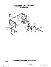 04 - Oven Door And Latch parts for Whirlpool Microwave MS1650XW1 from AppliancePartsPros.com