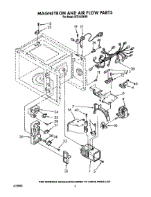 04 - Magnetron And Airflow, Lit / Optional parts for Whirlpool Microwave MT2150XW0 from AppliancePartsPros.com
