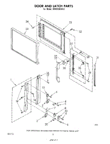 05 - Door And Latch parts for Whirlpool Microwave MW8700XR0 from AppliancePartsPros.com