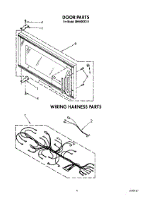 04 - Door, Wiring Harness, Lit / Optional parts for Whirlpool Microwave MH6600XX0 from AppliancePartsPros.com