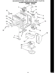 02 - Magnetron And Air Flow, Literature parts for Whirlpool Microwave MG8120XDQ0 from AppliancePartsPros.com