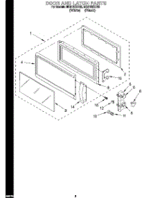03 - Door And Latch parts for Whirlpool Microwave MG8120XDQ0 from AppliancePartsPros.com