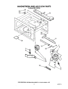 03 - Magnetron And Air Flow parts for Whirlpool Microwave MB7120XYB0 from AppliancePartsPros.com