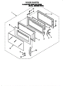 Door parts for Whirlpool Microwave 4361 from AppliancePartsPros.com