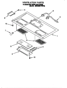 Ventilation parts for Whirlpool Microwave 4361 from AppliancePartsPros.com