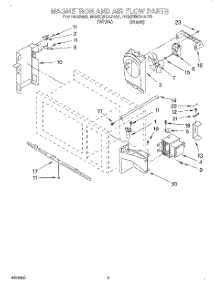 02 - Magnetron And Air Flow, Literature parts for Whirlpool Microwave MG3090XAQ0 from AppliancePartsPros.com