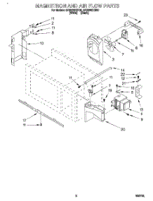02 - Magnetron And Air Flow, Literature parts for Whirlpool Microwave MG3090XBB0 from AppliancePartsPros.com