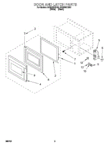 03 - Door And Latch parts for Whirlpool Microwave MG3090XBB0 from AppliancePartsPros.com