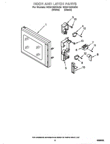 Door And Latch parts for Whirlpool Microwave MC810XAB0 from AppliancePartsPros.com