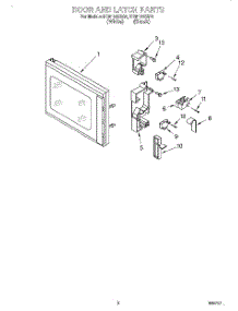 05 - Door And Latch parts for Whirlpool Microwave MC8130XAB1 from AppliancePartsPros.com