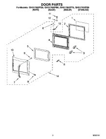 02 - Door Parts parts for Whirlpool Microwave GH5176XPB0 from AppliancePartsPros.com