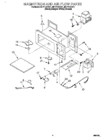 04 - Magnetron And Air Flow, Literature parts for Whirlpool Microwave MH7115XBZ1 from AppliancePartsPros.com