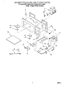 04 - Magnetron And Air Flow, Literature parts for Whirlpool Microwave MH7115XBZ4 from AppliancePartsPros.com